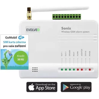 EVOLVEO Sonix - bežični GSM alarm (4 daljinska upravljača, PIR senzor pokreta, senzor vrata/prozora, vanjski zvučnik, Android/iPhone EVOLVEO Sonix - bežični GSM alarm (4 daljinska upravljača, PIR senzor pokreta, senzor vrata/prozora, vanjski zvučnik, Android/iPhone