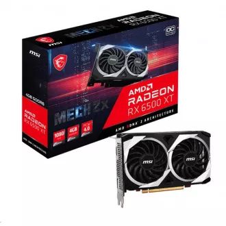MSI VGA AMD Radeon RX 6500 XT MECH 2X 4G OC, RX 6500 XT, 4GB GDDR6, 1xDP, 1xHDMI MSI VGA AMD Radeon RX 6500 XT MECH 2X 4G OC, RX 6500 XT, 4GB GDDR6, 1xDP, 1xHDMI