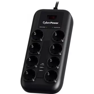 CyberPower Surge Buster™ 8 utičnica, 2xUSB, 1,8m, Novo