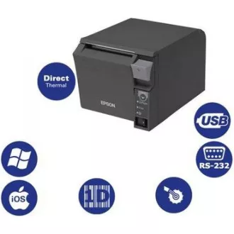 EPSON TM-T70II pisač blagajne, USB + serijski, crni, rezač, sa napajanjem EPSON TM-T70II pisač blagajne, USB + serijski, crni, rezač, sa napajanjem