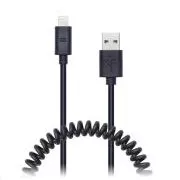 CONNECT IT Wirez Apple Lightning - USB spiralni fleksibilni kabel, 1,2 m, crni