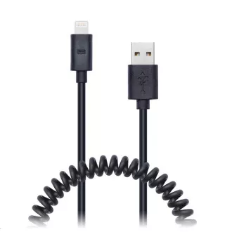 CONNECT IT Wirez Apple Lightning - USB spiralni fleksibilni kabel, 1,2 m, crni