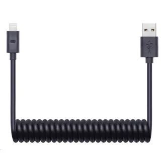 CONNECT IT Wirez Apple Lightning - USB spiralni fleksibilni kabel, 1,2 m, crni