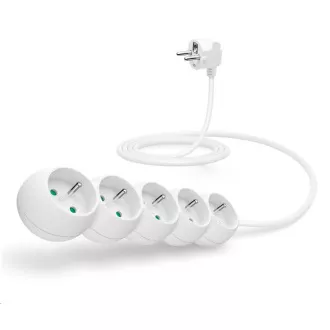 CONNECT IT produžni kabel 230V, 5 utičnica, 2 m, bez prekidača (bijeli) CONNECT IT produžni kabel 230V, 5 utičnica, 2 m, bez prekidača (bijeli)