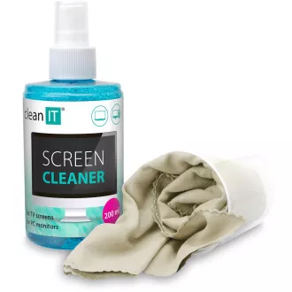 CLEAN IT Otopina za čišćenje ekrana 200 ml s krpom u poklopcu CLEAN IT Otopina za čišćenje ekrana 200 ml s krpom u poklopcu
