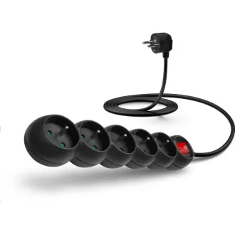 CONNECT IT produžni kabel 230 V, 5 utičnica, 2 m, sa prekidačem (crni) CONNECT IT produžni kabel 230 V, 5 utičnica, 2 m, sa prekidačem (crni)