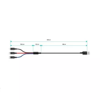 POVEŽI Wirez 3u1 USB-C & Micro USB & Lightning, 1,2 m POVEŽI Wirez 3u1 USB-C & Micro USB & Lightning, 1,2 m
