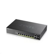 Zyxel GS2220-10HP 10-portni L2 upravljani gigabitni PoE prekidač, 8x gigabitni RJ45, 2x gigabitni RJ45/SFP, PoE 180 W