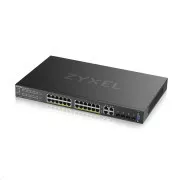 Zyxel GS2220-28HP 28-portni L2 upravljani gigabitni PoE prekidač, 24x gigabitni RJ45, 4x gigabitni RJ45/SFP, PoE 375 W