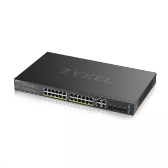 Zyxel GS2220-28HP 28-portni L2 upravljani gigabitni PoE prekidač, 24x gigabitni RJ45, 4x gigabitni RJ45/SFP, PoE 375 W