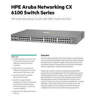 HPE Aruba Networking CX6100 48G 4SFP+ preklopnik RENEW JL676A
