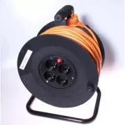PREMIUMCORD Produžni kabel 230V bubanj 50m, 4 utičnice, crni