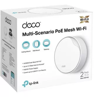 TP-Link Deco X50-PoE (3 paketa) WiFi6 Mesh (AX3000, 2,4 GHz/5 GHz, 1x2, 5GbELAN/WAN, 1xGbELAN/WAN, 1xPoE)