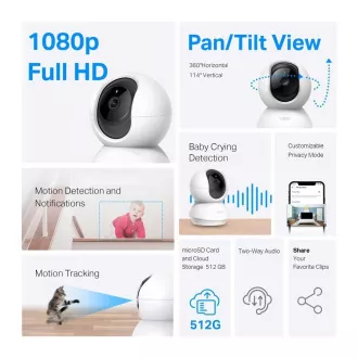 TP-Link Tapo C200C kućna/unutarnja kamera, (2MP, Full HD 1080p, IR 12m, WiFi, microSD) TP-Link Tapo C200C kućna/unutarnja kamera, (2MP, Full HD 1080p, IR 12m, WiFi, microSD)