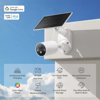 TP-Link Tapo C425 KIT kamera C425 + solarni panel A201 (4MP, 2K QHD, 1440p, IR 15m, WiFi, micro SD kartica, IP66) TP-Link Tapo C425 KIT kamera C425 + solarni panel A201 (4MP, 2K QHD, 1440p, IR 15m, WiFi, micro SD kartica, IP66)