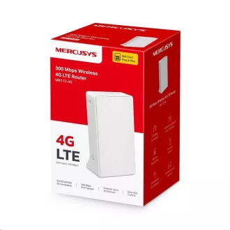 Mercusys MB112-4G WiFi4 router (N300, 4G LTE, 2.4GHz, 1x100Mb/s LAN/WAN, 1x100Mb/s LAN, 1xnanoSIM)
