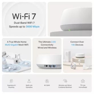 TP-Link Deco BE25 (2 paketa) WiFi7 Mesh (BE3600, 2,4 GHz/5 GHz, 2x2, 5GbELAN/WAN)