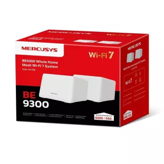 MERCUSYS Halo H47BE (2 paketa) WiFi7 Mesh (BE9300, 2,4 GHz/5 GHz/6 GHz, 3x2, 5GbELAN/WAN)