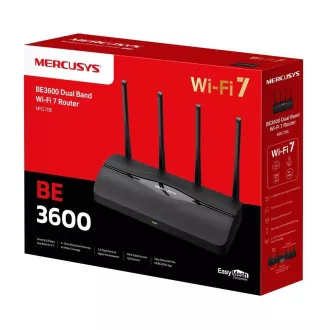 MERCUSYS MR27BE EasyMesh WiFi7 router (BE3600, 2.4GHz/5GHz, 1x2, 5GbEWAN, 1x2, 5GbELAN, 2xGbE)