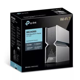 TP-Link Archer BE900 OneMesh/EasyMesh WiFi7 ruter (BE24000, 2x 4GHz/5GHz/6GHz, 1x10GbELAN/WAN, 1xSFP+/10GbEWAN/LAN, 4x2, 5GbE)