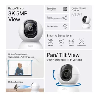 TP-Link Tapo C230 kućna/unutarnja kamera (5MP, 3K QHD 1620p, IR 12m, WiFi, micro SD kartica) TP-Link Tapo C230 kućna/unutarnja kamera (5MP, 3K QHD 1620p, IR 12m, WiFi, micro SD kartica)