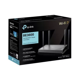 TP-Link Archer BE220 EasyMesh WiFi7 ruter (BE3600, 2.4GHz/5GHz, 1xGbEWAN, 4xGbELAN)