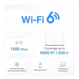 MERCUSYS Halo H60X (1-pakiranje) WiFi6 Mesh (AX1500, 2.4GHz/5GHz, 3xGbELAN/WAN (1xXR jedinica)
