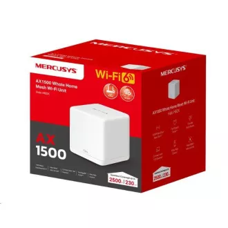 MERCUSYS Halo H60X (1-pakiranje) WiFi6 Mesh (AX1500, 2.4GHz/5GHz, 3xGbELAN/WAN (1xXR jedinica)
