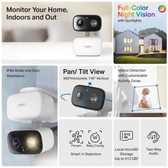 TP-Link Tapo C206 vanjska kamera (2MP, 1080p, IR 12m, WiFi, micro SD kartica)