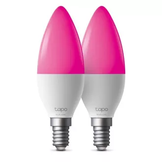 TP-Link Tapo L430C (pakiranje od 2) pametna WiFi LED žarulja s mogućnošću prigušivanja (u boji, 2500K-6500K, 470lm, 2.4GHz, E14)