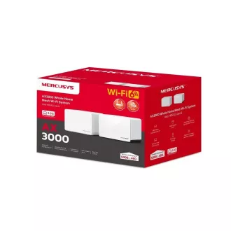 MERCUSYS Halo H85X (pakiranje od 2) WiFi6 Mesh (AX3000, 2.4GHz/5GHz, 1x2, 5GbELAN/WAN, 2xGbELAN/WAN)