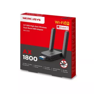 MERCUSYS MA72XH WiFi6 USB adapter (AX1800, 2.4GHz/5GHz, USB3.0)