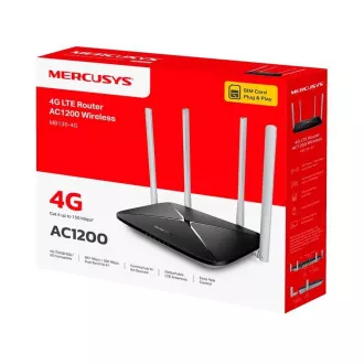 Mercusys MB135-4G WiFi5 ruter (AC1200, 4G LTE, 2.4GHz/5GHz, 1x100Mb LAN/WAN, 3x100Mb LAN, 1xnanoSIM)
