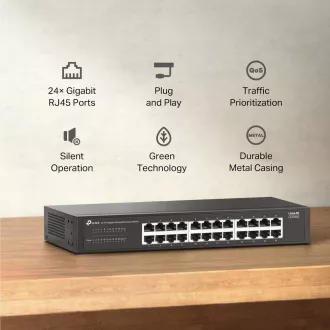 TP-Link LiteWave preklopnik LS1024G (24xGbE, bez ventilatora) TP-Link LiteWave preklopnik LS1024G (24xGbE, bez ventilatora)