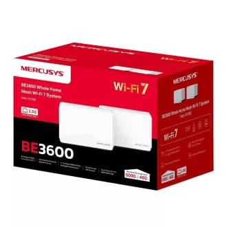 MERCUSYS Halo H27BE (pakiranje od 2) WiFi7 Mesh (BE3600, 2.4GHz/5GHz, 1x2, 5GbELAN/WAN, 2xGbELAN/WAN)