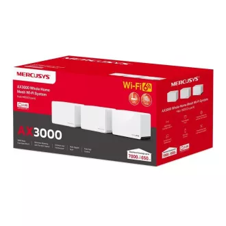 MERCUSYS Halo H85X (pakiranje od 3) WiFi6 Mesh (AX3000, 2.4GHz/5GHz, 1x2, 5GbELAN/WAN, 2xGbELAN/WAN)