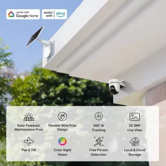 TP-Link Tapo C610 KIT vanjska kamera, solarni panel (3MP, 2K, 1296p, IR 10m, WiFi, micro SD kartica, IP65)