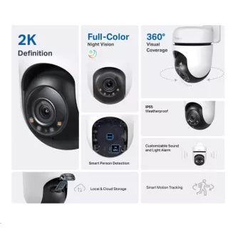 TP-Link Tapo C510W (2 komada) vanjska kamera, (3MP, PTZ, 2K 1296p, WiFi, IR 30m, micro SD kartica)