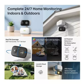 TP-Link Tapo C236 vanjska kamera (5MP, 3K 1620p, IR 20m, WiFi, micro SD kartica)