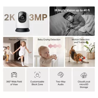 MERCUSYS MC210 kućna/unutarnja kamera (3MP, 2K, 1296p, IR 12m, WiFi, microSD) MERCUSYS MC210 kućna/unutarnja kamera (3MP, 2K, 1296p, IR 12m, WiFi, microSD)