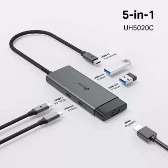 TP-Link UH5020C USB-C hub 5 u 1 (2x USB3.2Gen1, 2xUSB-C3.2Gen1, 1xHDMI, PD 100W)