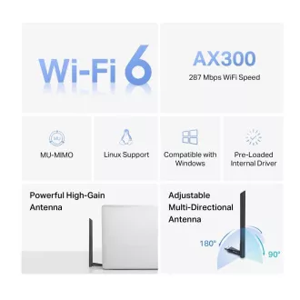 MERCUSYS MA14H WiFi6 USB adapter (AX300, 2,4 GHz)