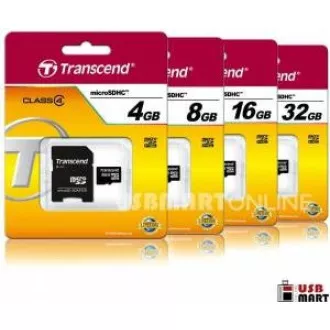 TRANSCEND MicroSDHC kartica 4GB Class 4 + adapter