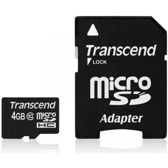 TRANSCEND MicroSDHC kartica 4GB Class 10 + adapter