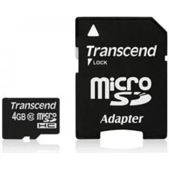 TRANSCEND MicroSDHC kartica 4GB Class 10 + adapter
