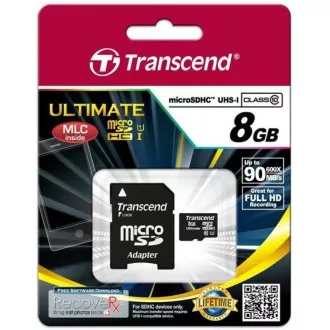 TRANSCEND MicroSDHC kartica 8GB Class 10+ adapter