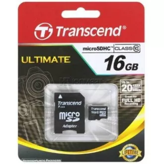 TRANSCEND MicroSDHC kartica 16GB Class 10+ adapter