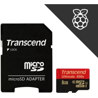 TRANSCEND MicroSDHC kartica 8GB Ultimate, Class 10 UHS-I 600x, MLC + adapter