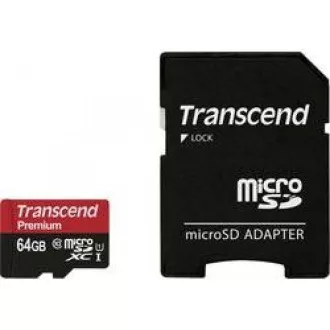 TRANSCEND MicroSDXC kartica 64 GB Premium, Class 10 UHS-I 400x (R: 85 / W: 35 MB / s) + adapter