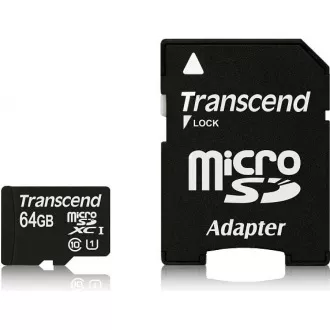 TRANSCEND MicroSDXC kartica 64 GB Premium, Class 10 UHS-I 400x (R: 85 / W: 35 MB / s) + adapter